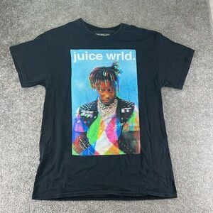 999 Short Sleeve Shirt Top Juice Wrld Rapper Womens M Black Blue